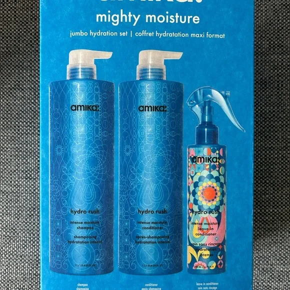 Amika Hydro Rush Intense Moisture Shampoo and Conditioner LITERS Leave-in. - Picture 5 of 9